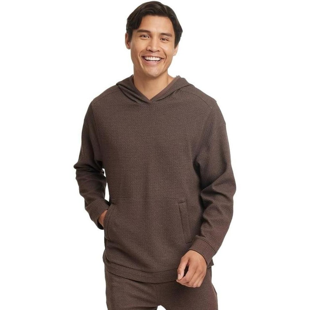 Men's Textured Fleece Hoodie by All In Motion Brown Size M New With Tags